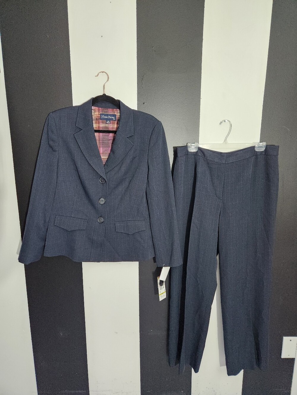 Evan Picone Navy Pinstripe Women's Suit Jacket & Trousers